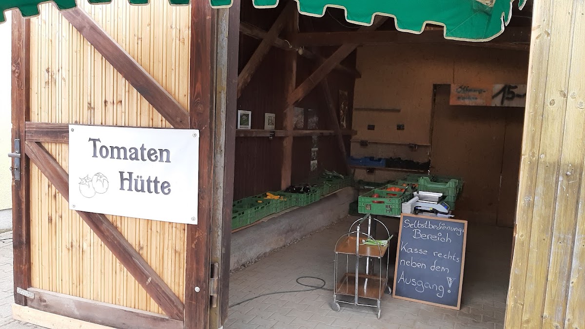 Tomaten-Hütte der Gärtnerei Hornig, Selbstbedienungsstand